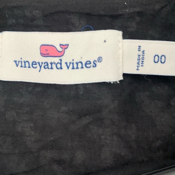 Vineyard Vines Linen Black/White Palm Tree Shift Mini Dress - Picture 11 of 11